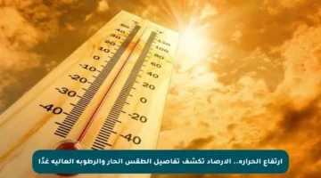 ارتفاع الحرارة.. الأرصاد تكشف تفاصيل الطقس الحار والرطوبة العالية غدًا